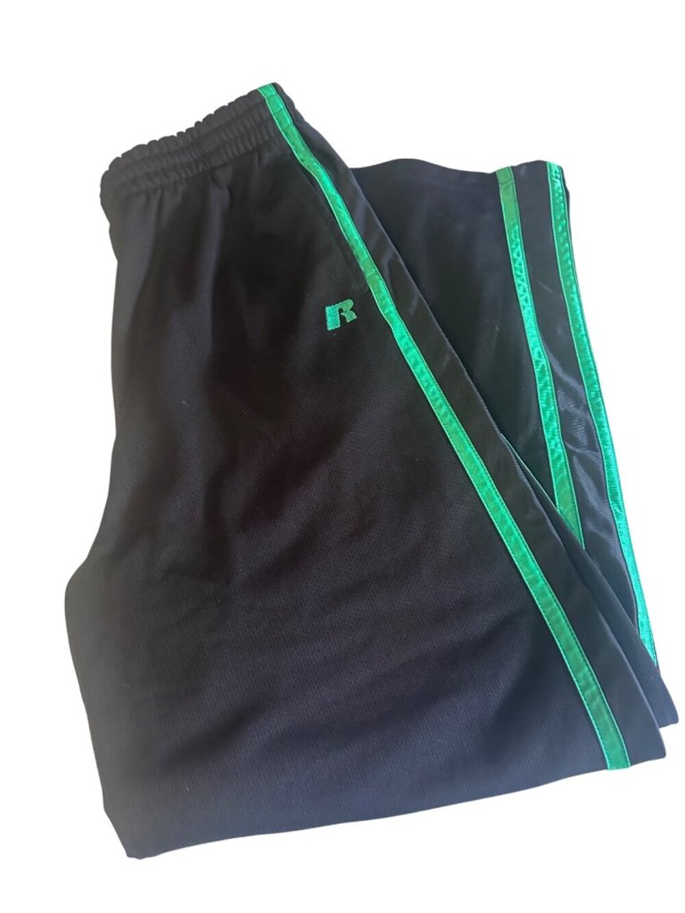 Russell Athletic black and green track pants size 18/20